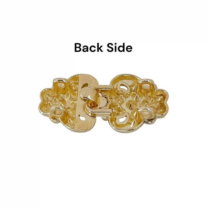 2 Pair | Fractured Cracked-Texture Rhinestone Flat Button