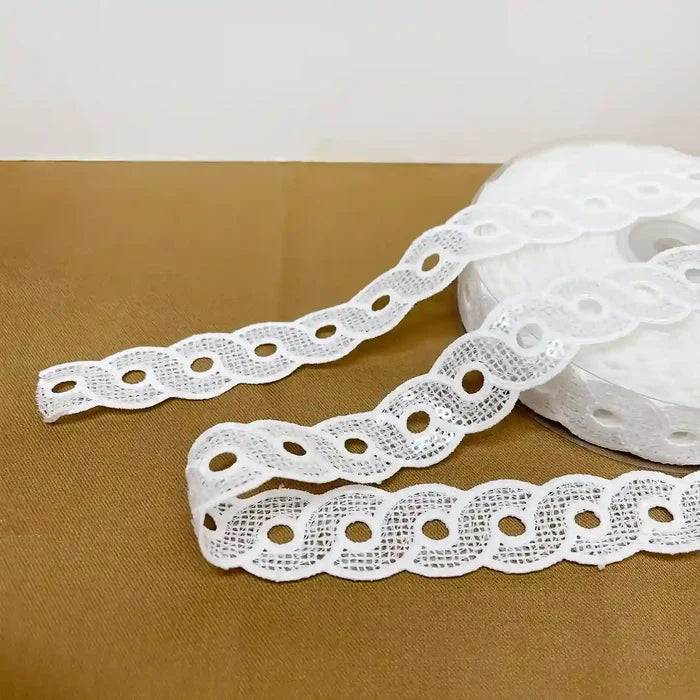 2.7 cm | White Geometric Ring Border | 2 Meter | SKU-K605