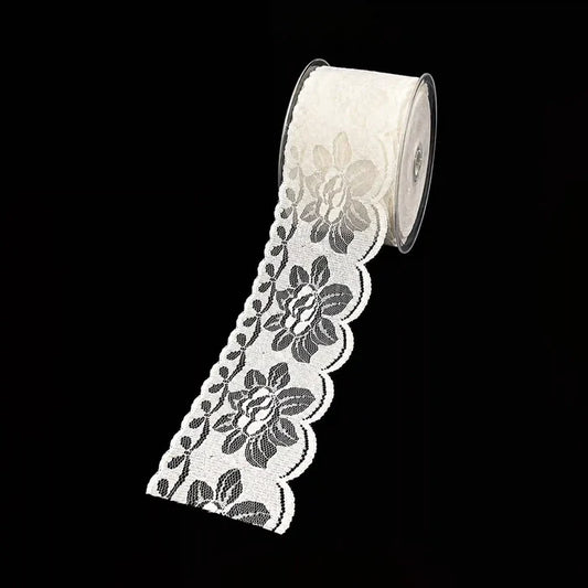 2.7 inches | Vintage White Floral Lace | SKU-64