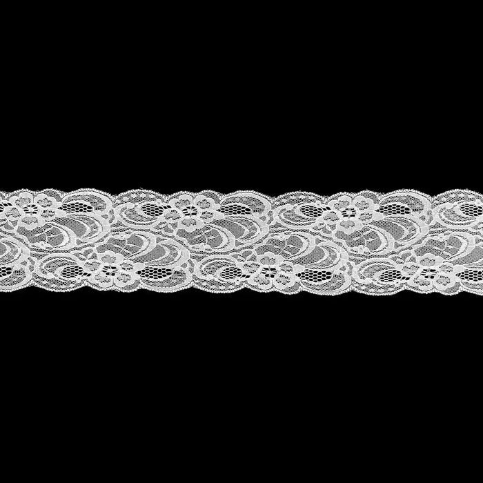 3.1 inch | White Floral Nylon Lace | 5 Meters | SKU-113