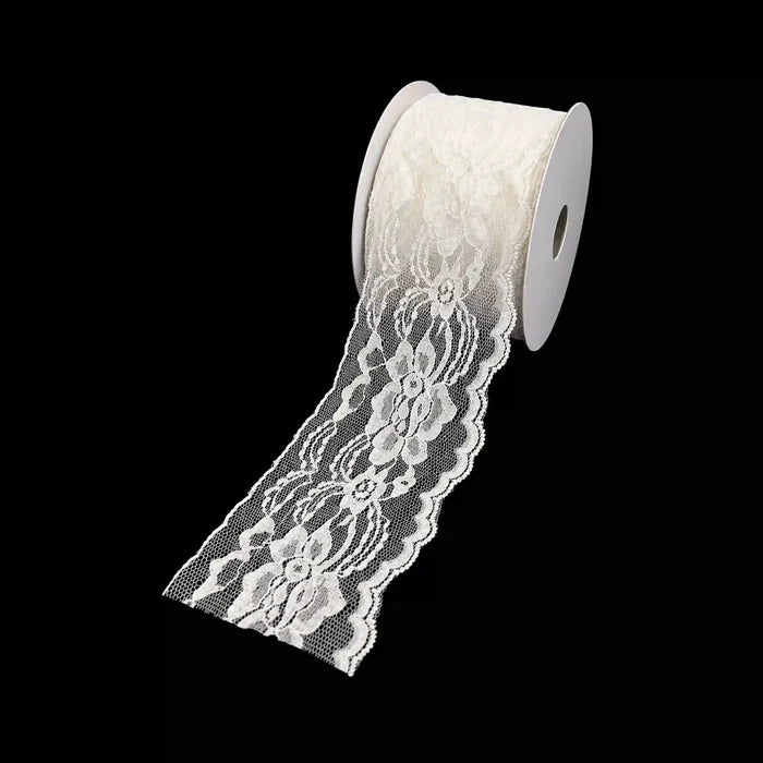 3.3 inches | Delicate Floral Petal Pattern Lace Trim | 5  Meters | SKU-118
