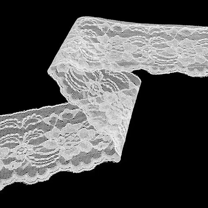 3.3 inches | Delicate Floral Petal Pattern Lace Trim | 5  Meters | SKU-118