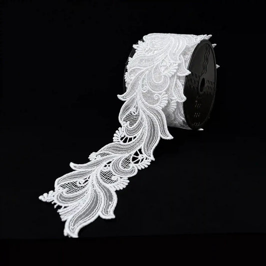 3.5 inch | White Sequin Paisley Trim | 2 Meter | SKU-661