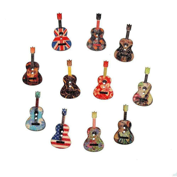 Precision laser-cut wooden guitar embellishments with smooth surfaces for painting.