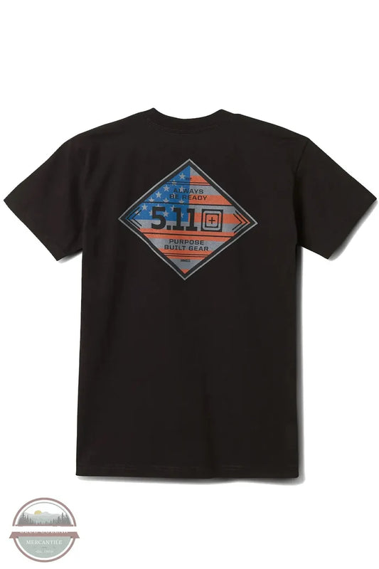 5.11 Tactical 76271AIV USA Diamond Lockup Short Sleeve T-Shirt in Black back view