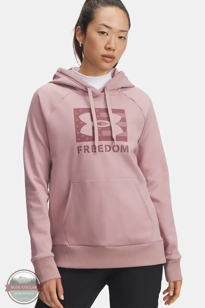 Under Armour 6007923-673 Women's Freedom Rival Hoodie in Pink, front