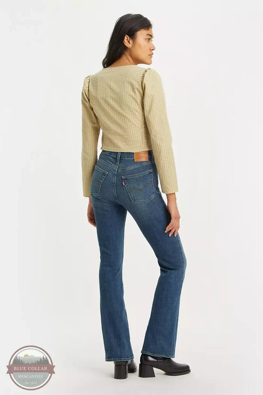Levi's 18759-0121 725 High Rise Slim Fit Bootcut Jeans in Tore It Up Dark Wash on model back view