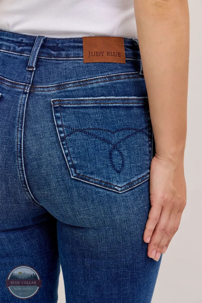 Judy Blue 881062REG High Waisted Tummy Control Bootcut Jeans, rear pocket design