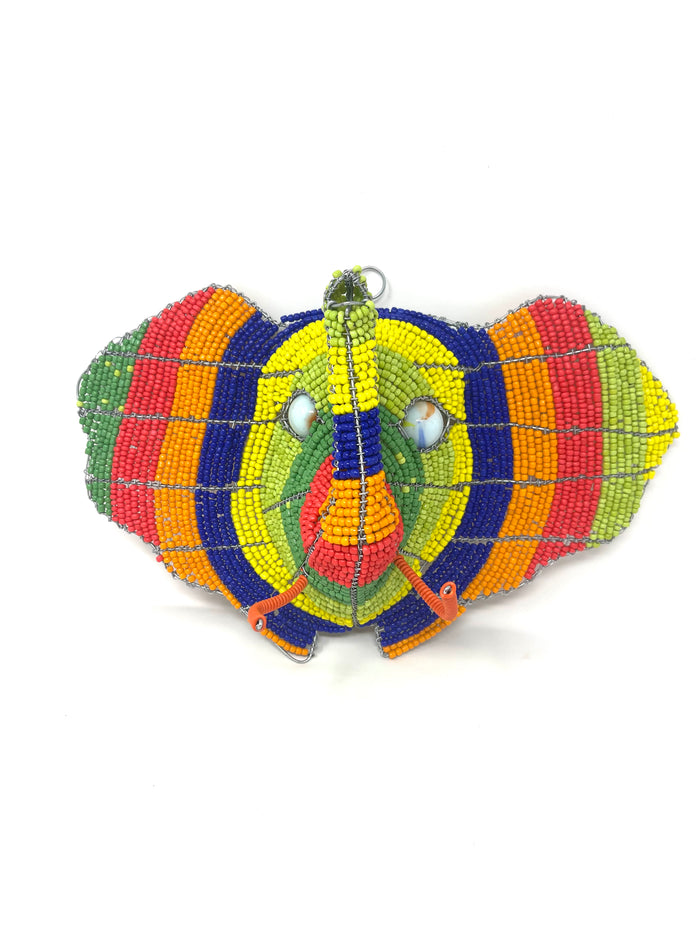 Multicolor Beaded Elephant Head