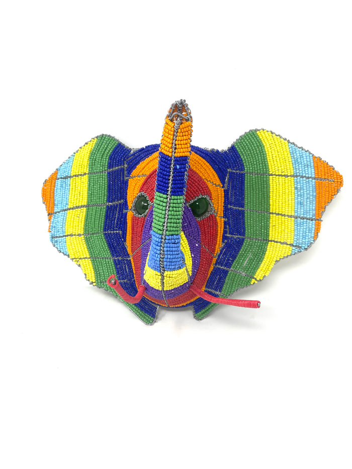 Multicolor Beaded Elephant Head