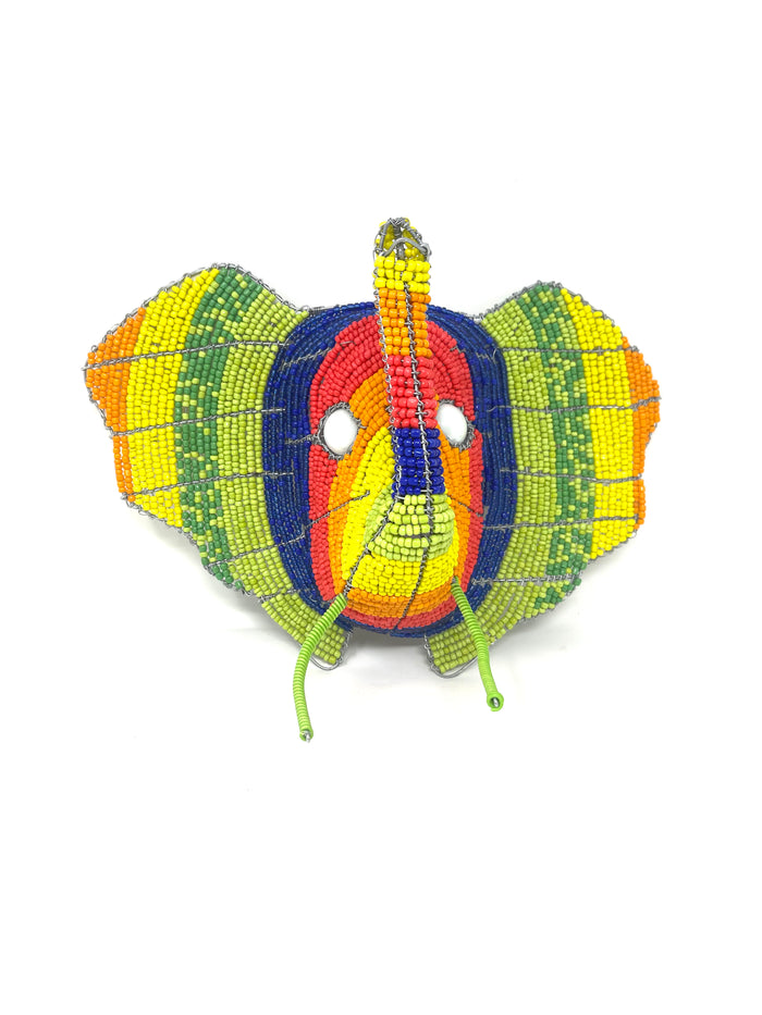 Multicolor Beaded Elephant Head
