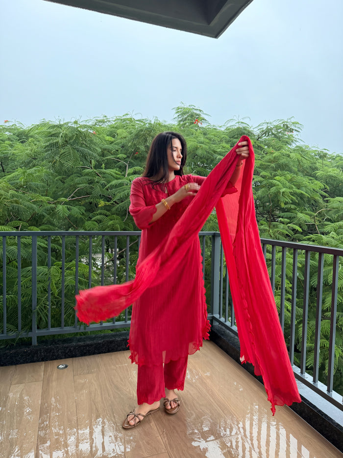 Red Mishri Dupatta