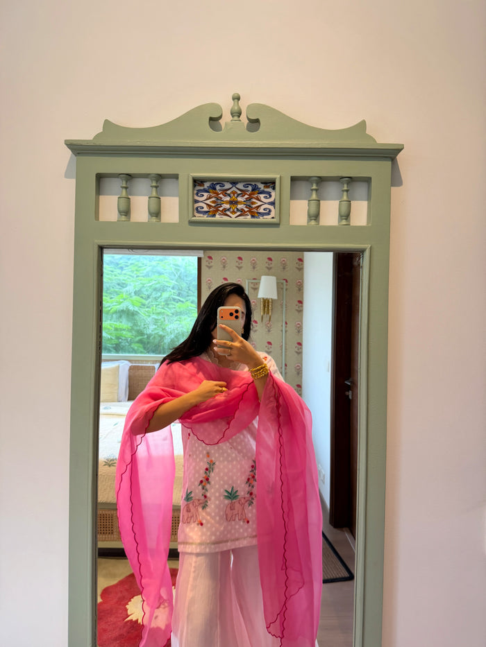 Pink Numani Short Chanderi Kurta Set