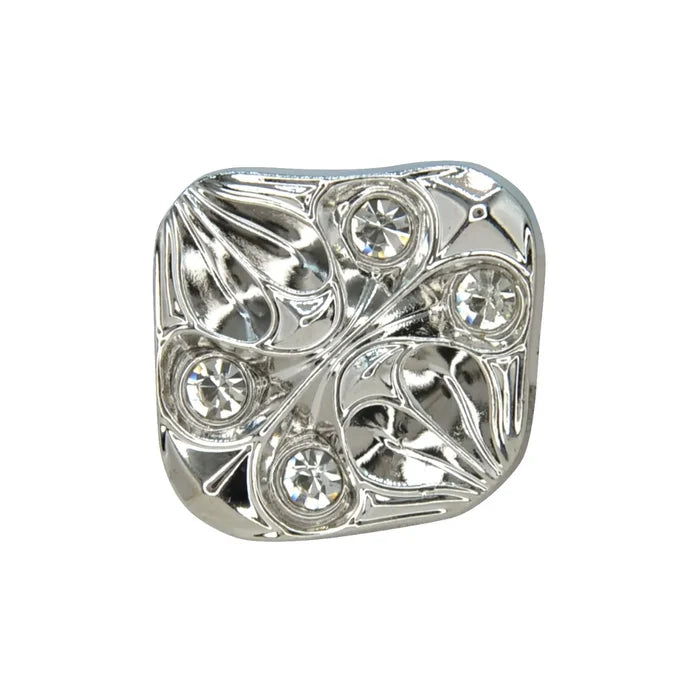 Abstract Swirl Crystal Metal Button | 18mm (28L) & 23mm (36L)