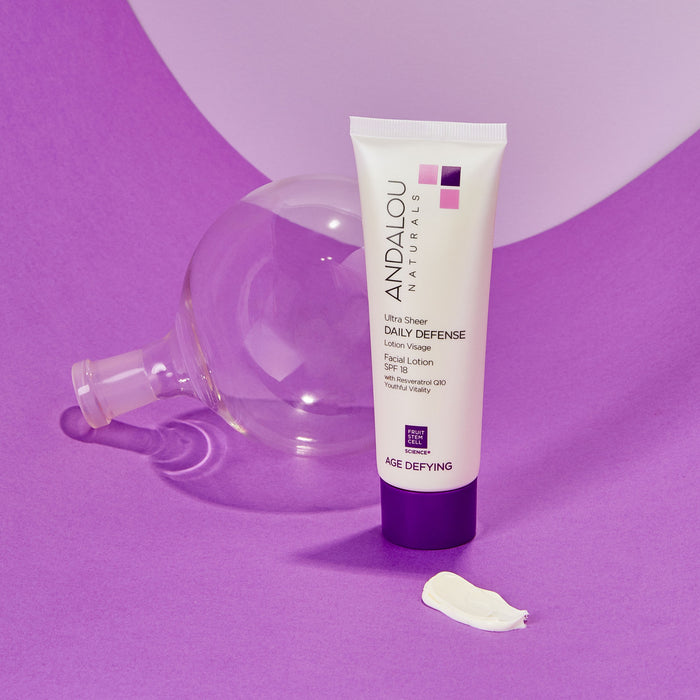 Age Defying Ultra Sheer Daily Defense Facial Lotion SPF 18 - Andalou Naturals US
