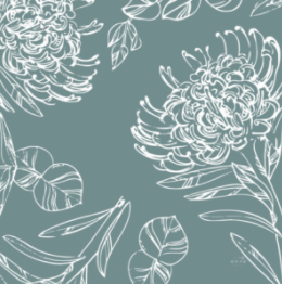 Anna's Blue Protea Rectangular Melamine Tray