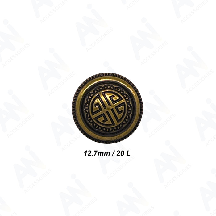 Antique Metal Buttons for DIY Projects | 12mm(20L)