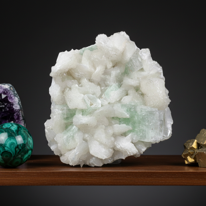 Apophyllite Cluster Stilbite Peaceful Green Zeolite 3.5 Inch