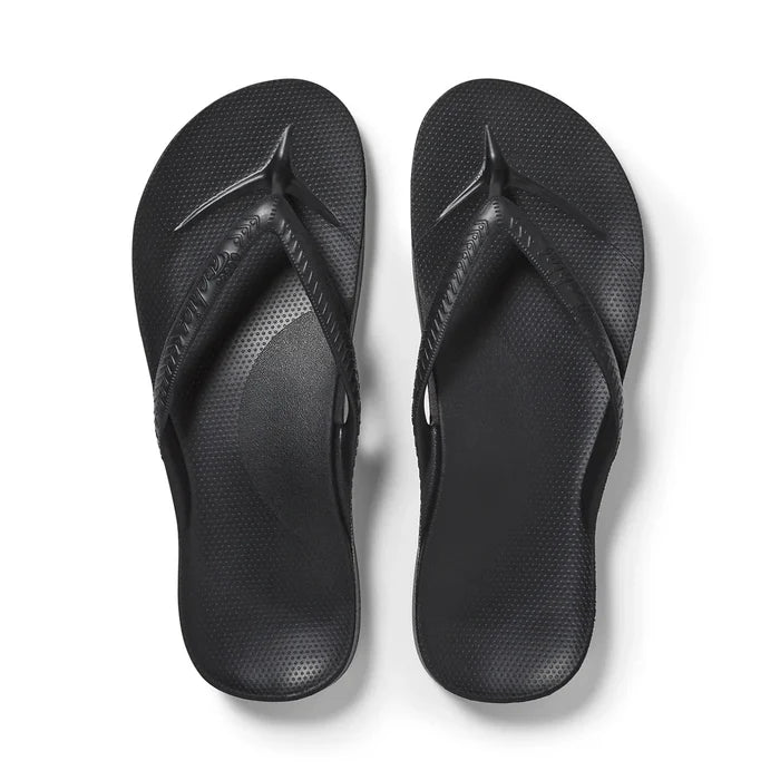 Archies Black Arch Support Flip Flops