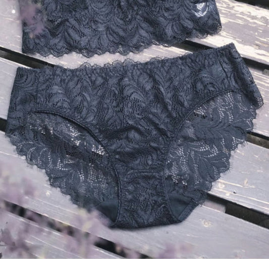 Bandeau Leaf Set Bikini | Black