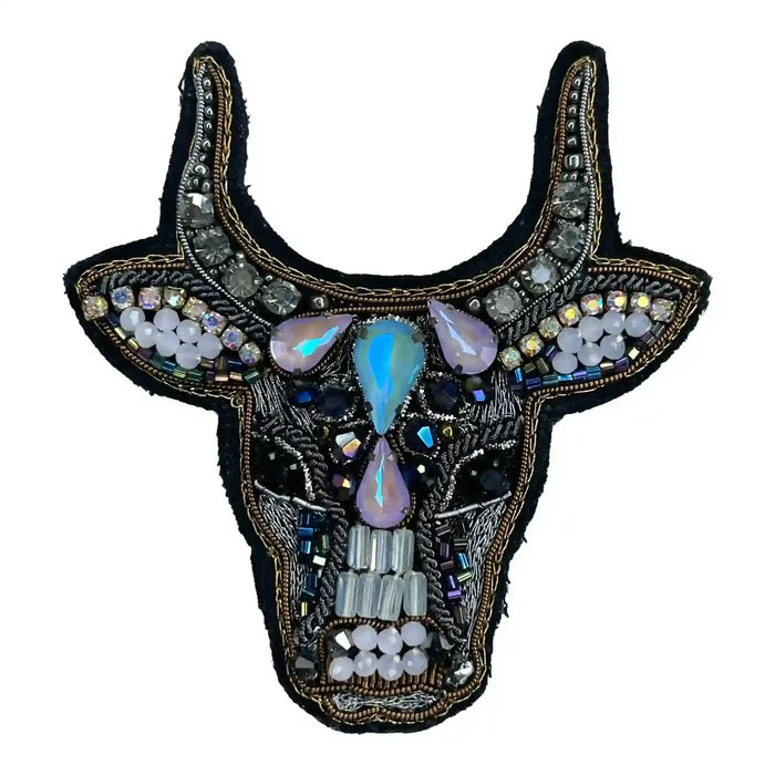 Beaded Bull Head Patch