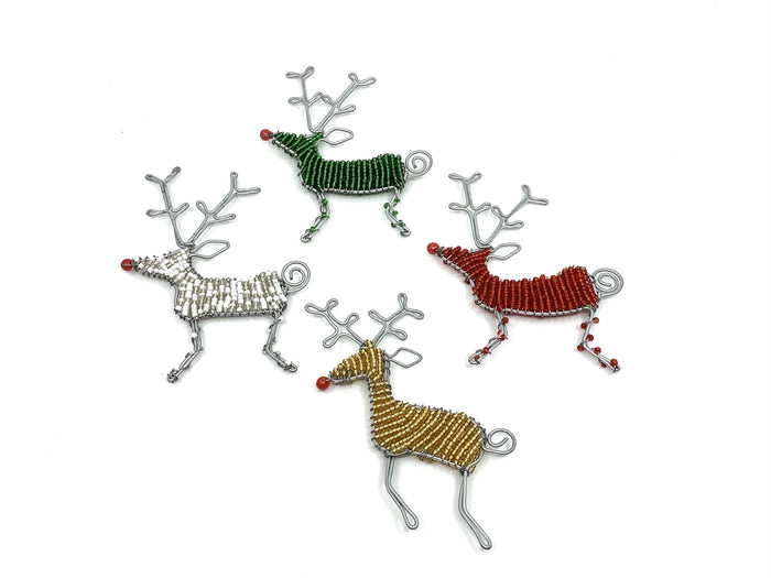 Beaded Reindeer Christmas Ornament