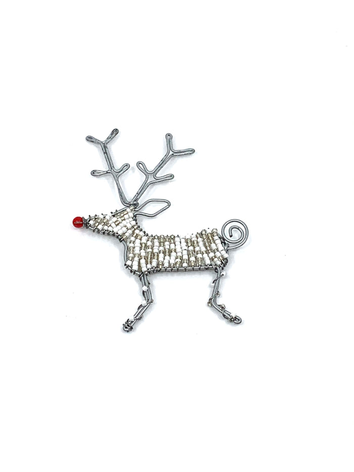 Beaded Reindeer Christmas Ornament