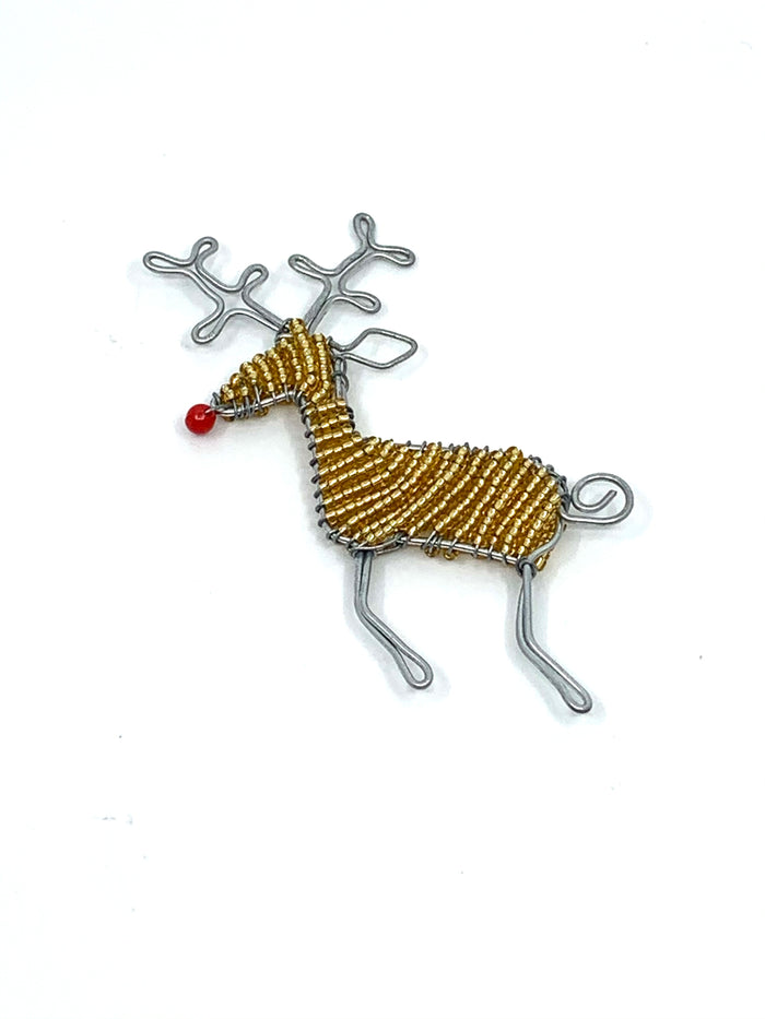 Beaded Reindeer Christmas Ornament