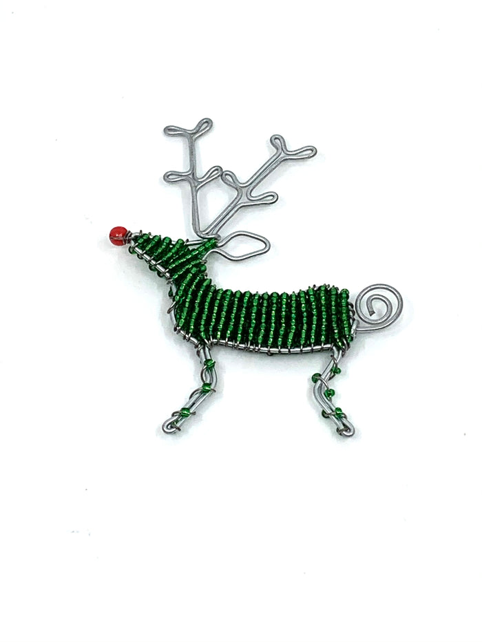 Beaded Reindeer Christmas Ornament