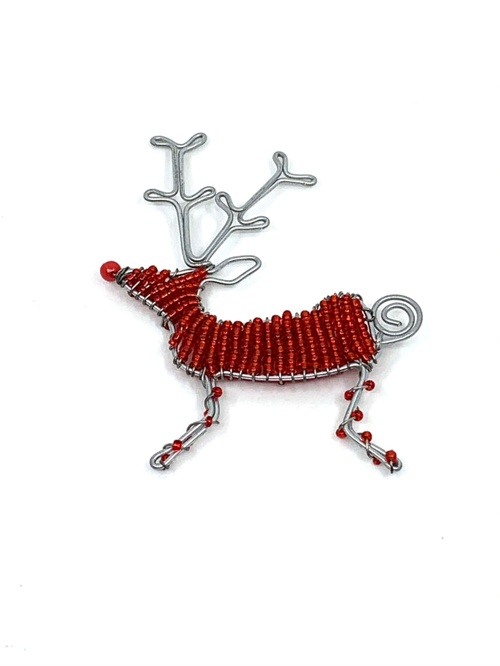 Beaded Reindeer Christmas Ornament