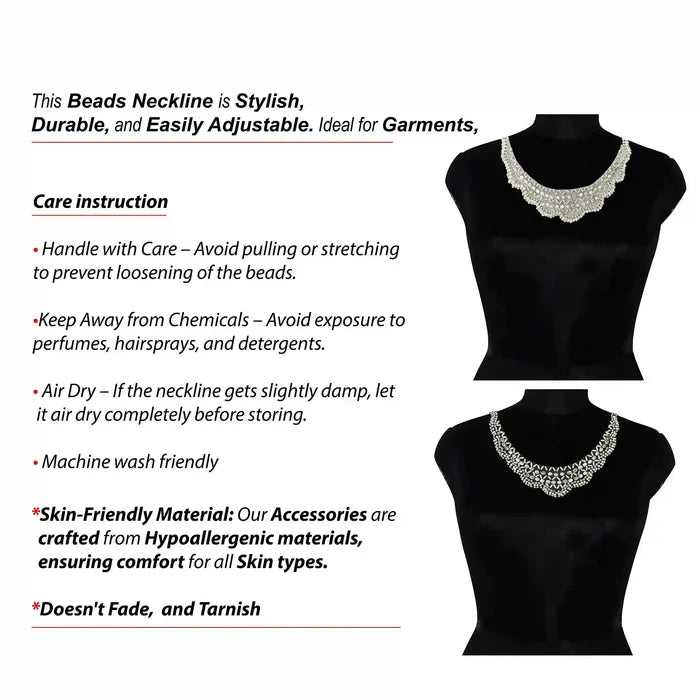Beaded Round Neck Applique