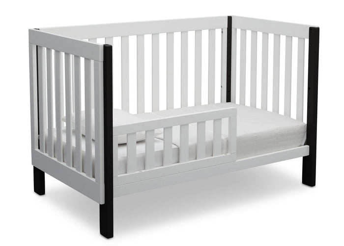 Delta Children Bianca with Ebony (149) Bellevue 3-in-1 Crib, Toddler Bed Angled View a5a