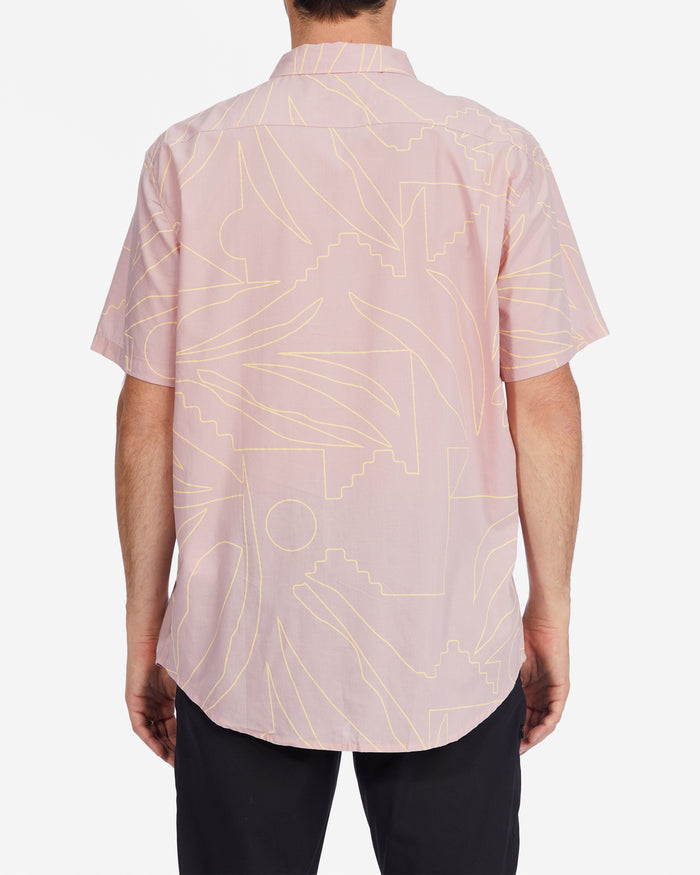 Billabong Sundays Floral Short Sleeve Shirt - Dusty Pink by Billabong