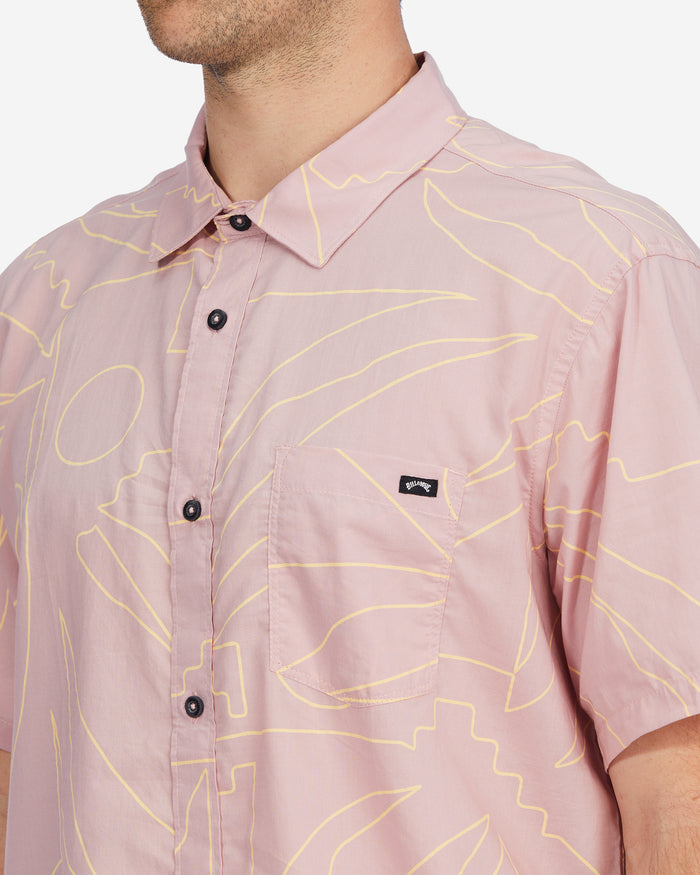 Billabong Sundays Floral Short Sleeve Shirt - Dusty Pink by Billabong