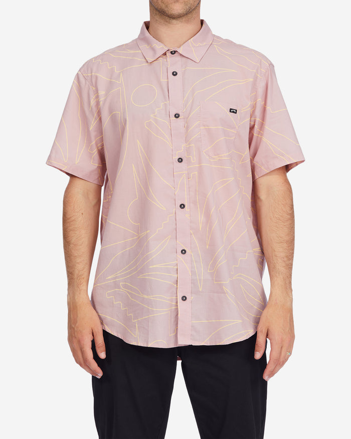 Billabong Sundays Floral Short Sleeve Shirt - Dusty Pink by Billabong