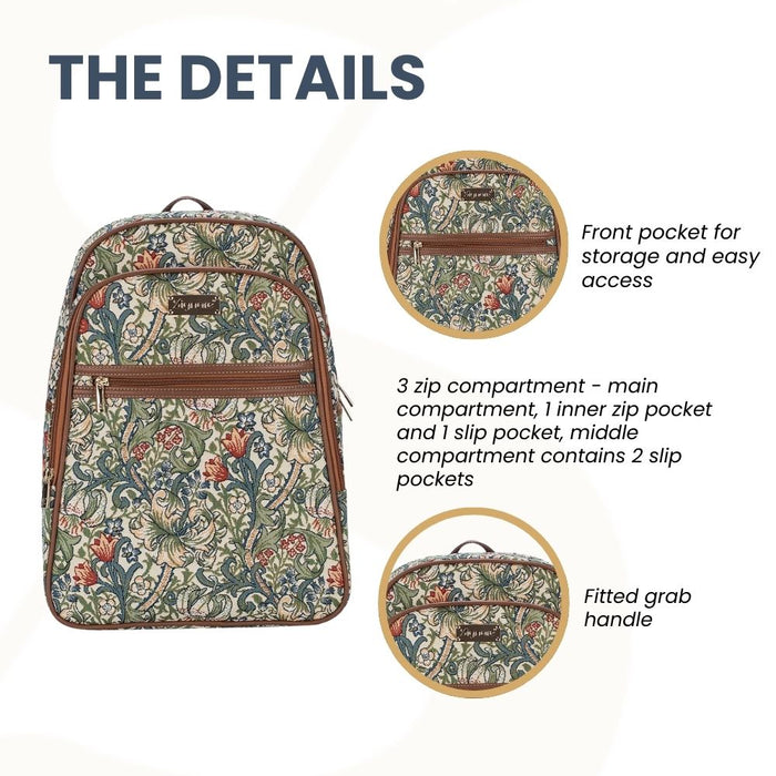 BKPK-GLILY | William Morris Golden Lily Backpack