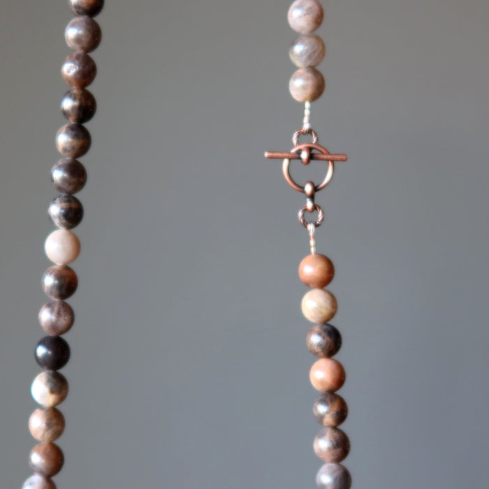 Black Moonstone Necklace Protective Moon Power Beads