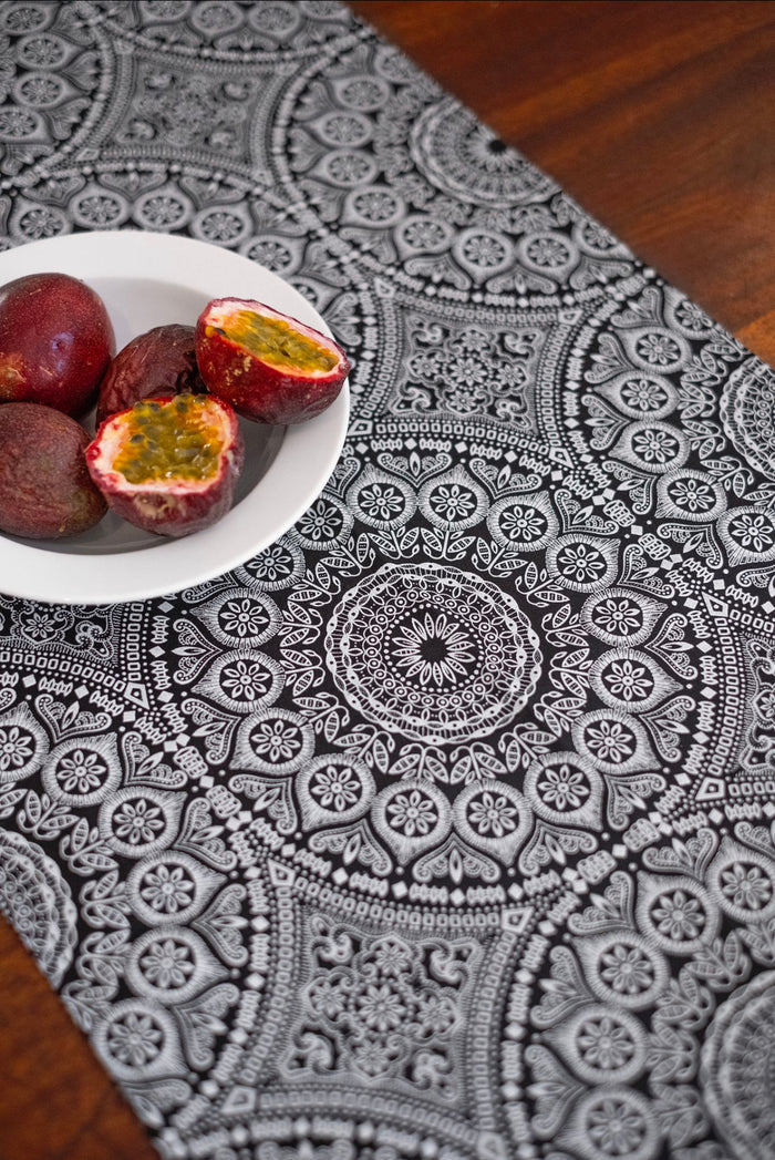 Black Shweshwe Cotton Table Runner (Standard or Long)