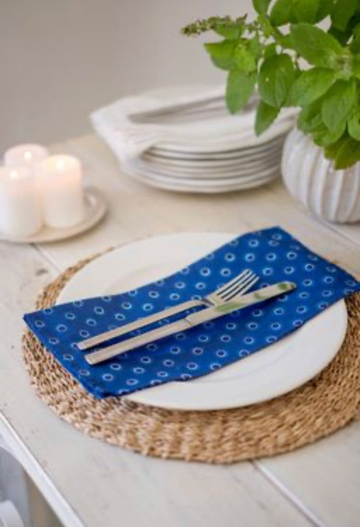 Blue Shweshwe Cotton Napkins (Set of 6)