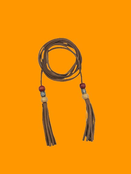 Ani Accessories Suede Belt for Women, designed with tassel detailing for stylish everyday and boho-inspired outfits.