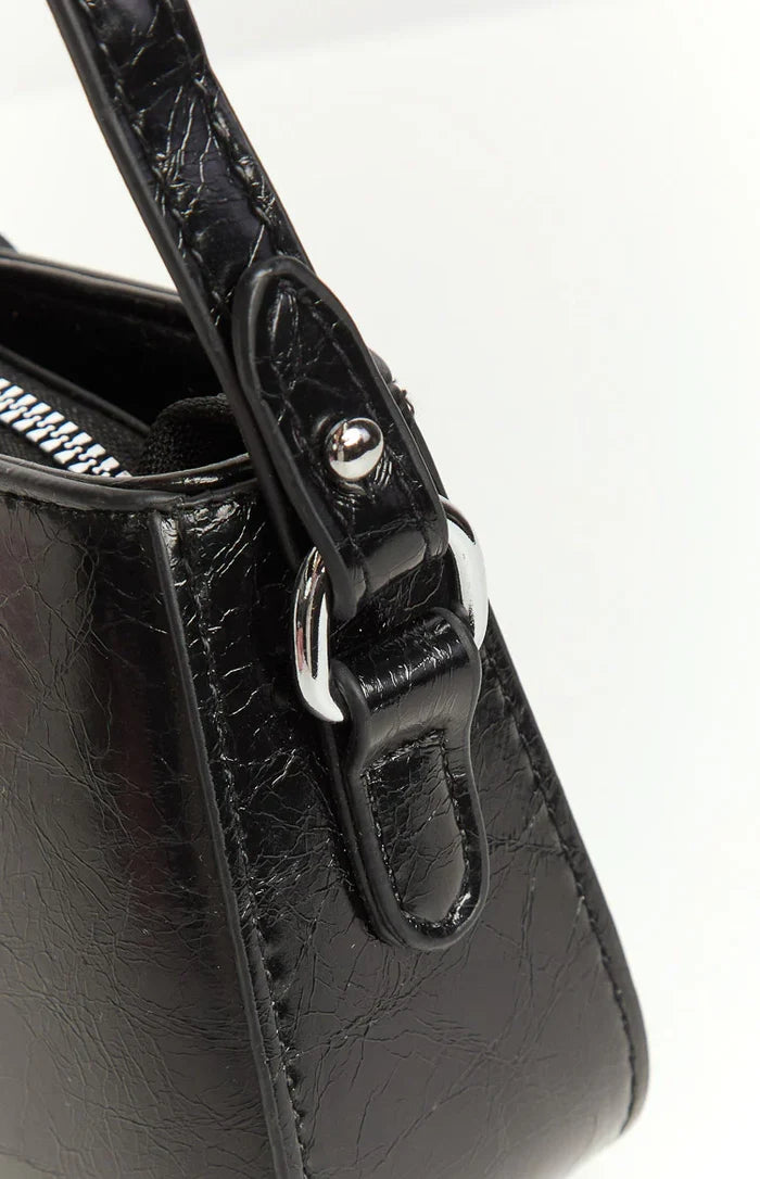 Bowie Black PU Shoulder Bag