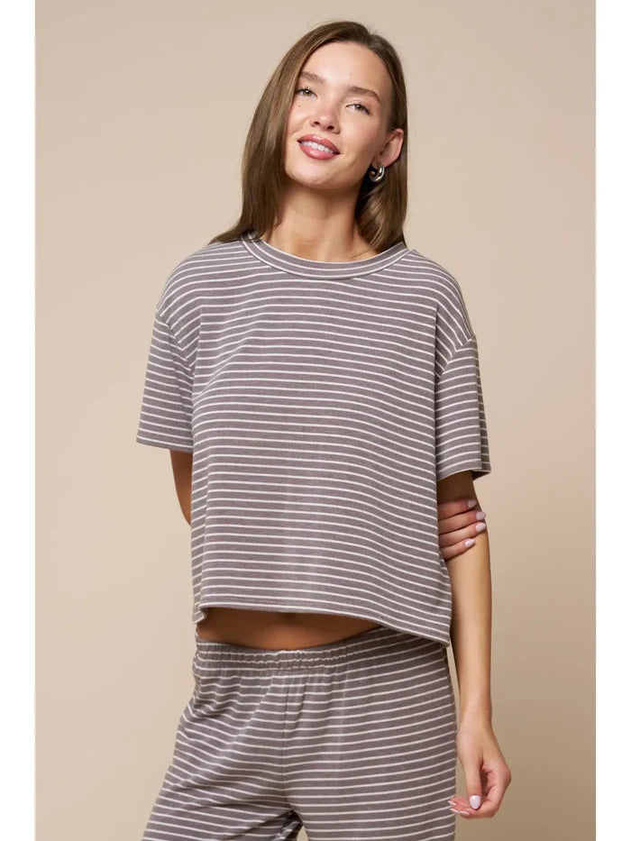 Boxy Stripe Short Sleeve Tee