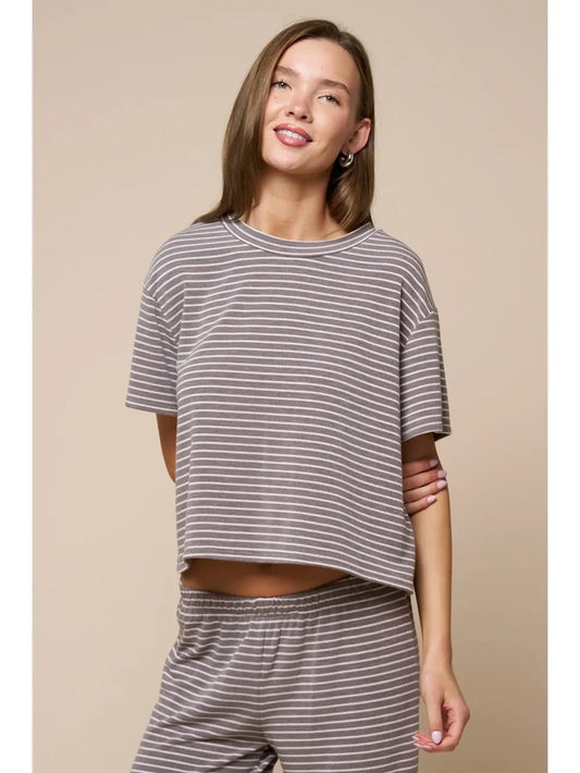 Boxy Stripe Short Sleeve Tee