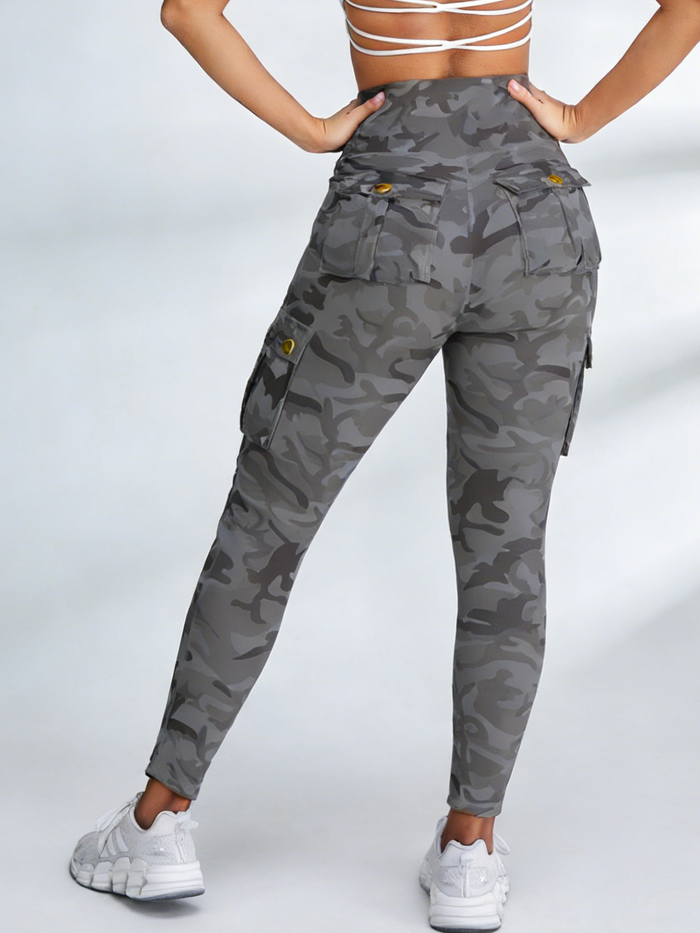 Camouflage Pocket Elastic Tight Leggings