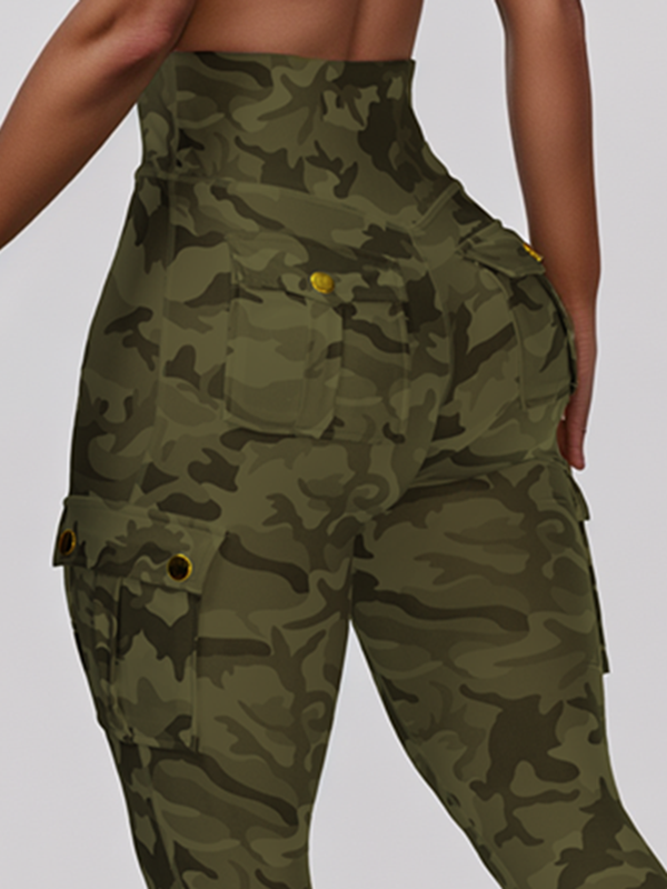 Camouflage Pocket Elastic Tight Leggings