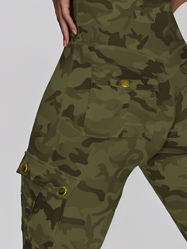 Camouflage Pocket Elastic Tight Leggings