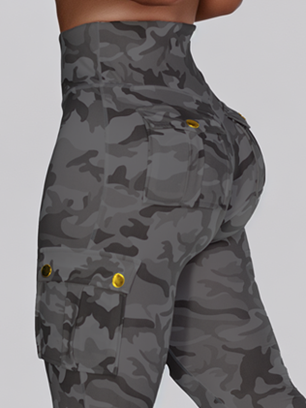 Camouflage Pocket Elastic Tight Leggings