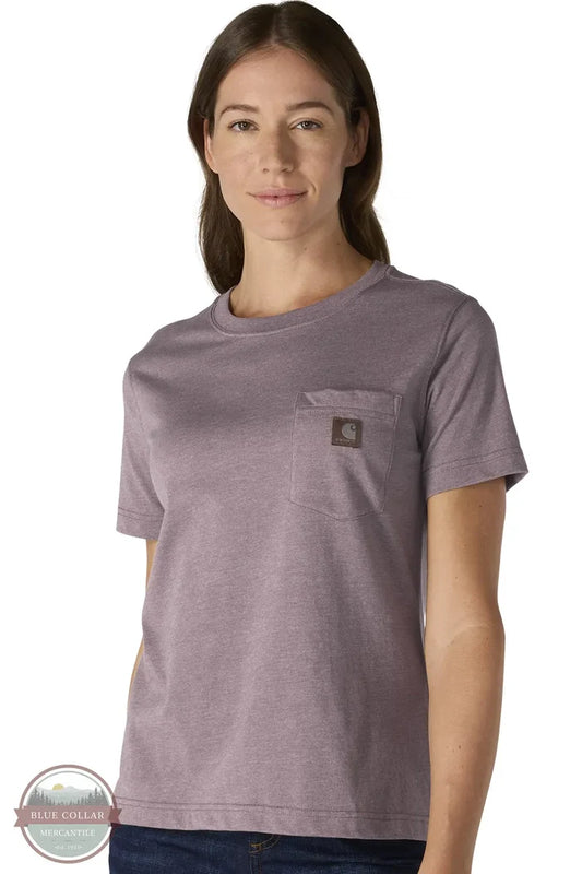 Carhartt 107391 Women's Irvine Relaxed T-Shirt in purple front model view
