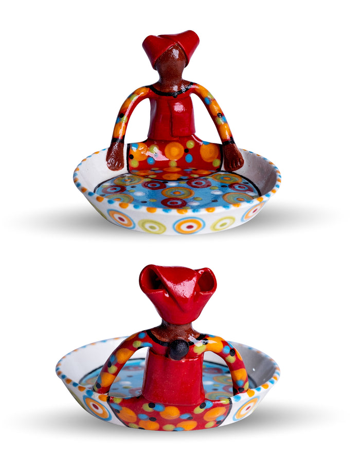 Ceramic 1 Lady Bright on White Sweetie Dish