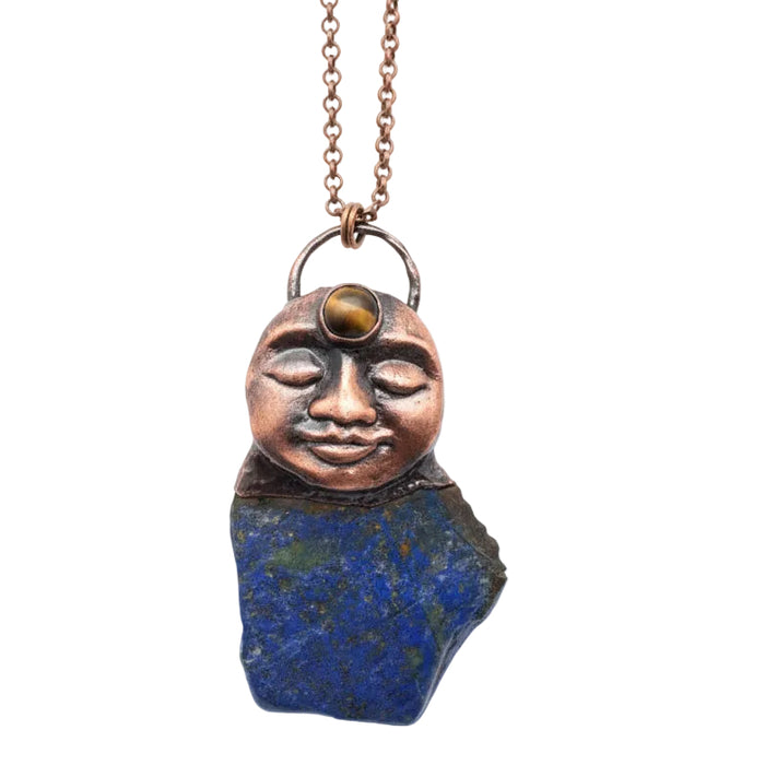 Chrysocolla Necklace Goddess Tigers Eye Gem